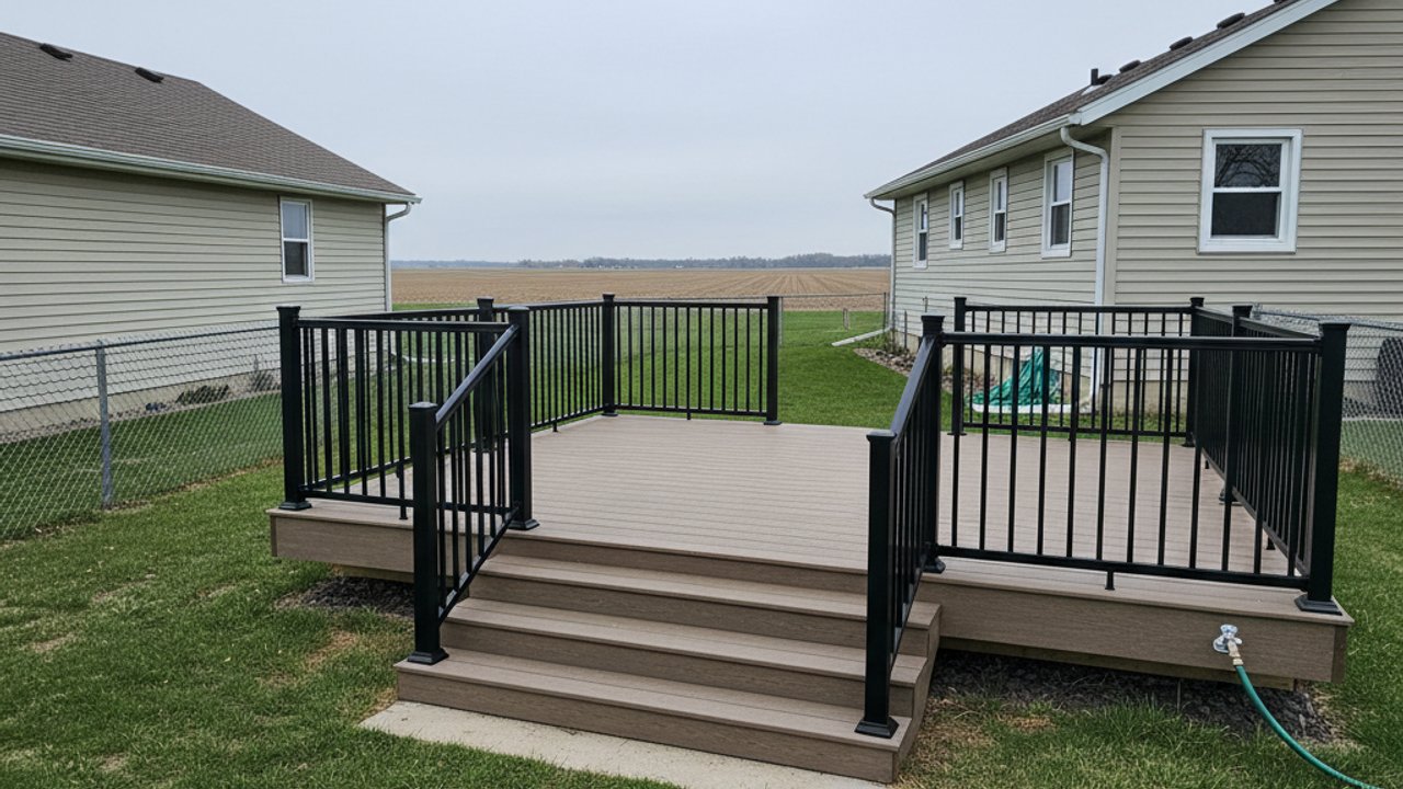 Custom Deck Design completed by Pekin Deck Company in Peoria, IL