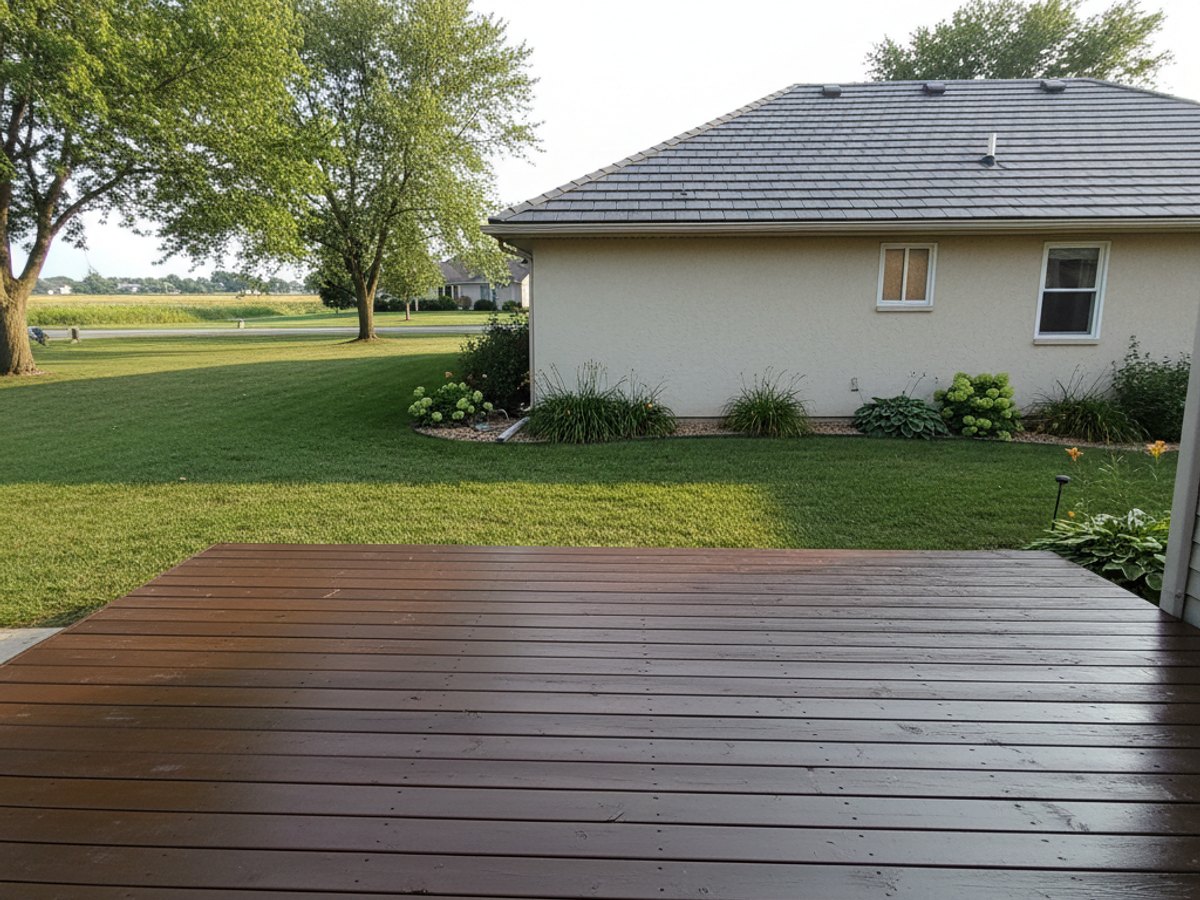 Custom Deck Design completed by Pekin Deck Company in Metamora, IL